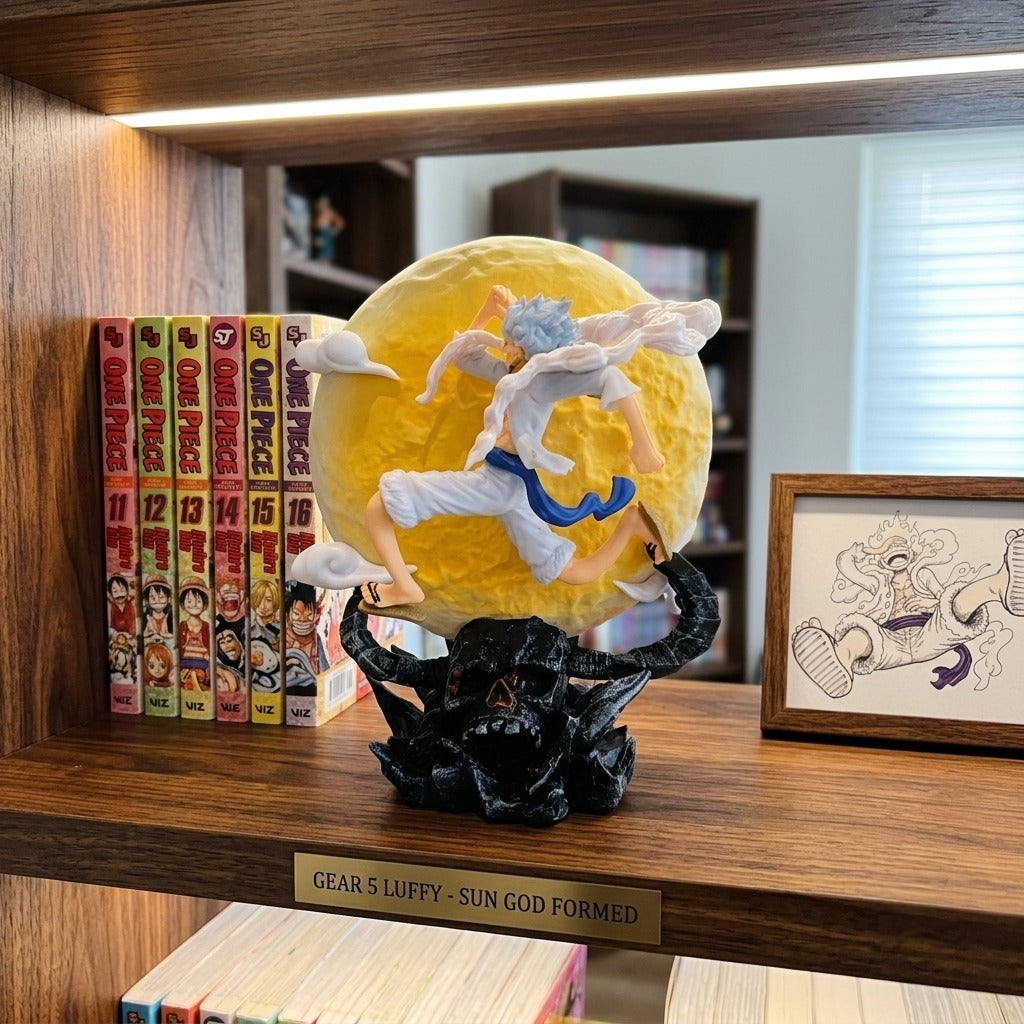 Figurine Luffy Gear 5 lune lumineuse One Piece présentation