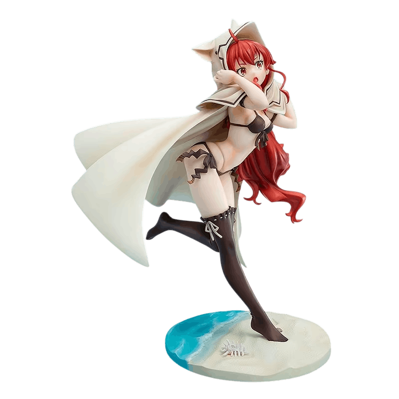 Mushoku Tensei Eris figure 25 cm from the front: long red hair in waves, hands drawn up near her face and dark brown stockings with garters