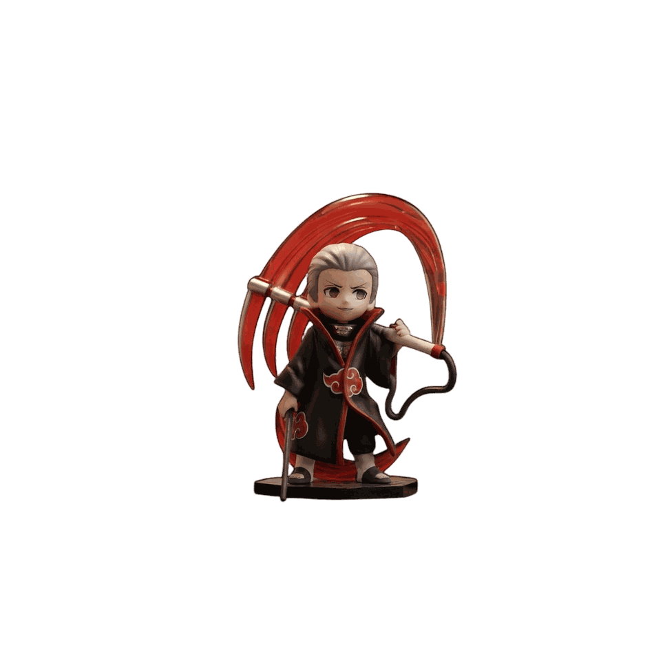 Figurine chibi Hidan vue de face — cheveux gris plaqués — Naruto, PVC peint