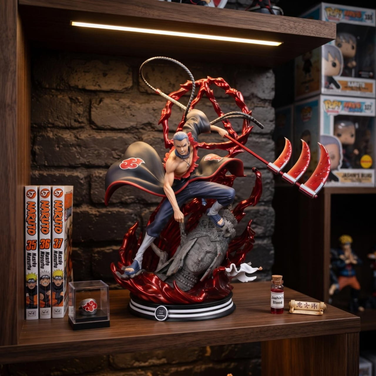 Figurine Hidan rituel Jashin Akatsuki Naruto - exposee sur une etagere (decor non inclus)
