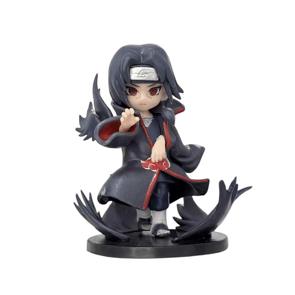 Figurine chibi Naruto Itachi Uchiha Akatsuki et ses corbeaux - face