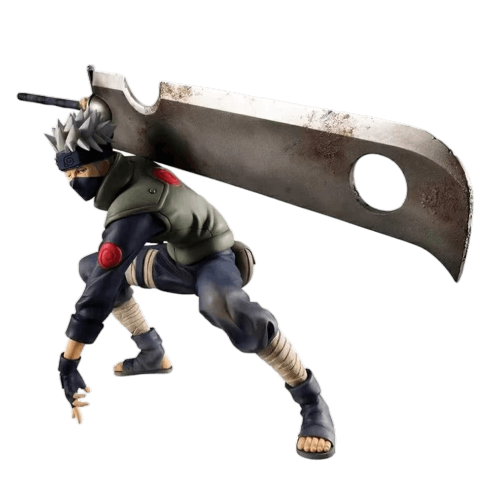 Figurine Naruto Kakashi Hatake accroupi avec épée géante