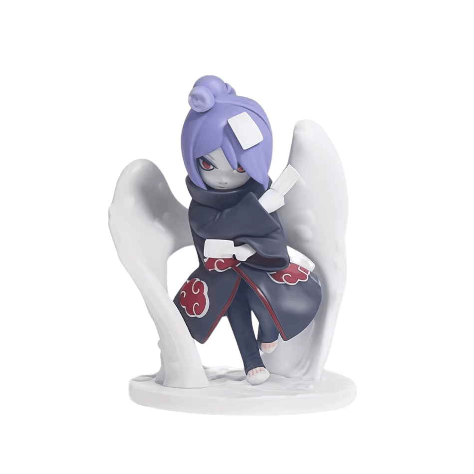 Figurine chibi Naruto Konan Akatsuki et ses ailes de papier - face