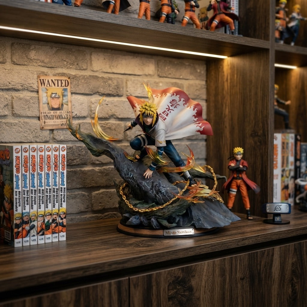 Figurine Minato Namikaze Naruto - exposee sur une etagere (decor non inclus)