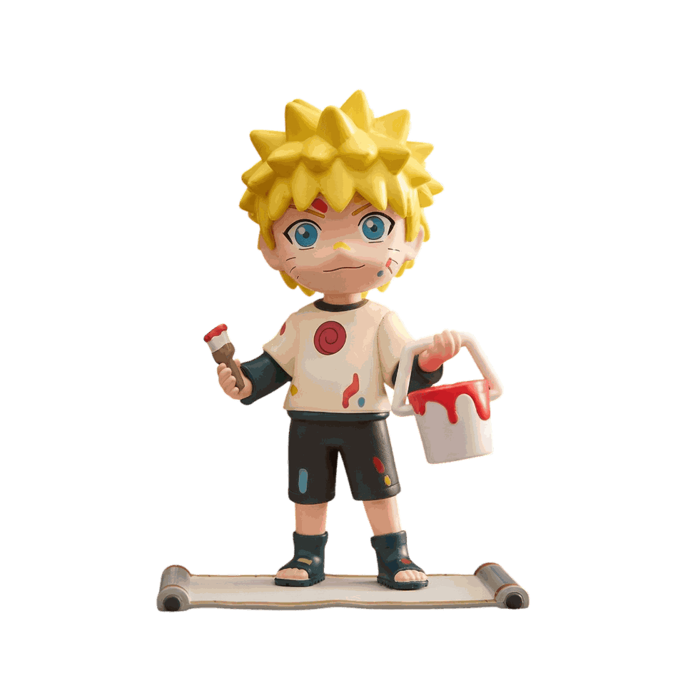 Figurine chibi Naruto Uzumaki vue de face — marques aux joues — Naruto, PVC peint