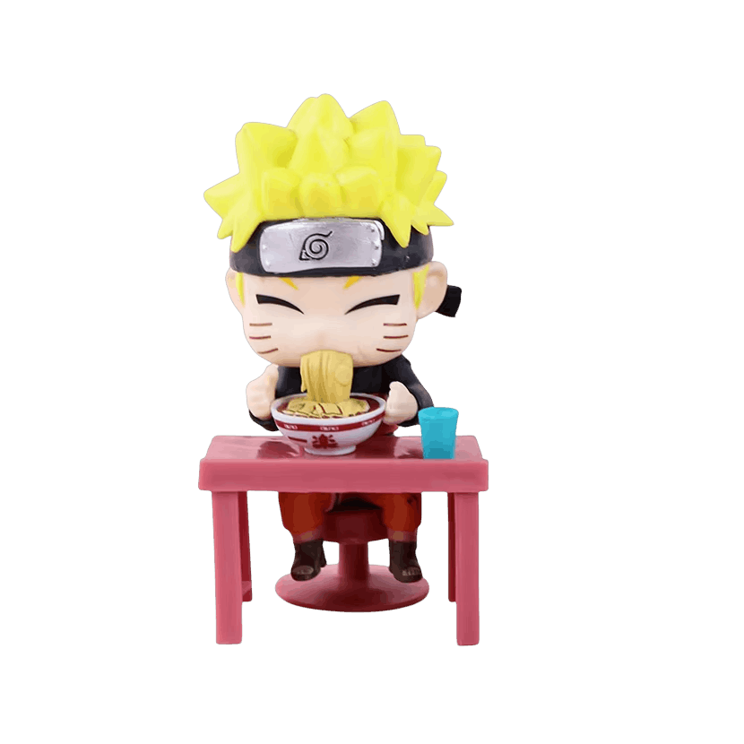 Figurine chibi Naruto Uzumaki attablé devant son bol de ramen - face