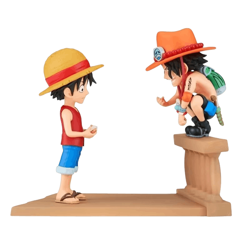 Diorama One Piece Luffy et Ace face à face - face