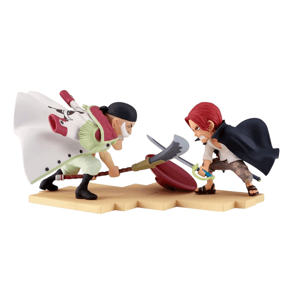 Diorama One Piece Shanks vs Mihawk, lames croisées - face