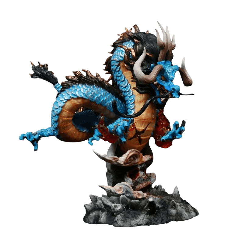 Figurine lumineuse Kaido dragon azur One Piece - profil