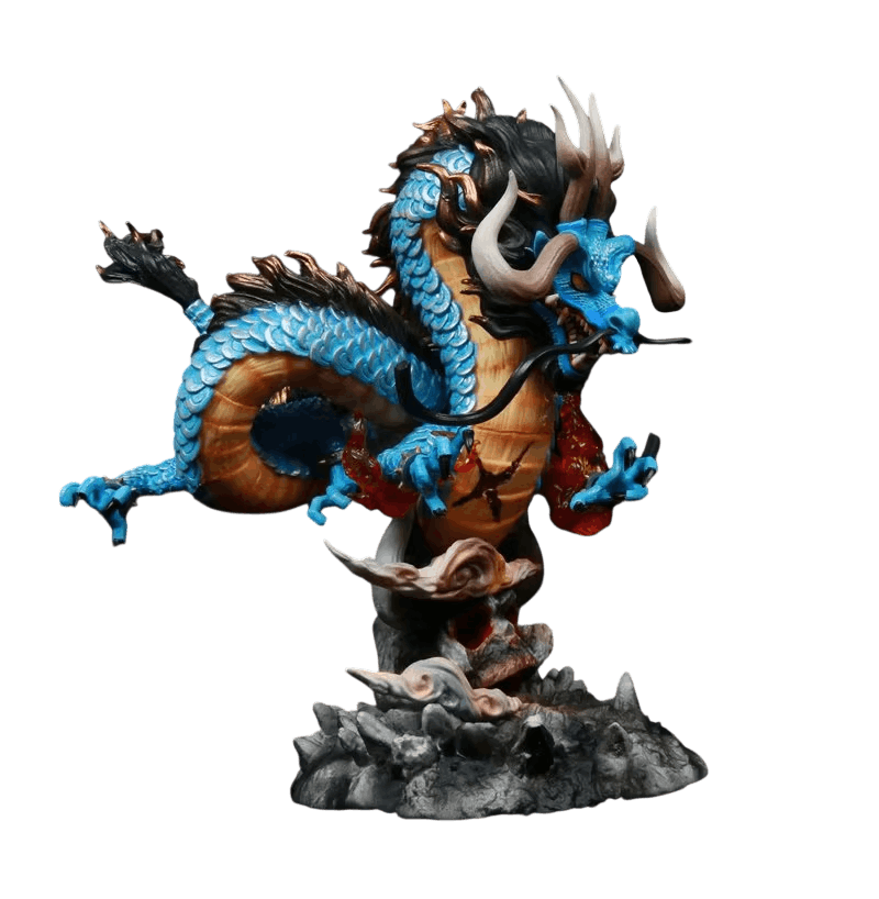 Figurine lumineuse Kaido dragon azur One Piece - profil