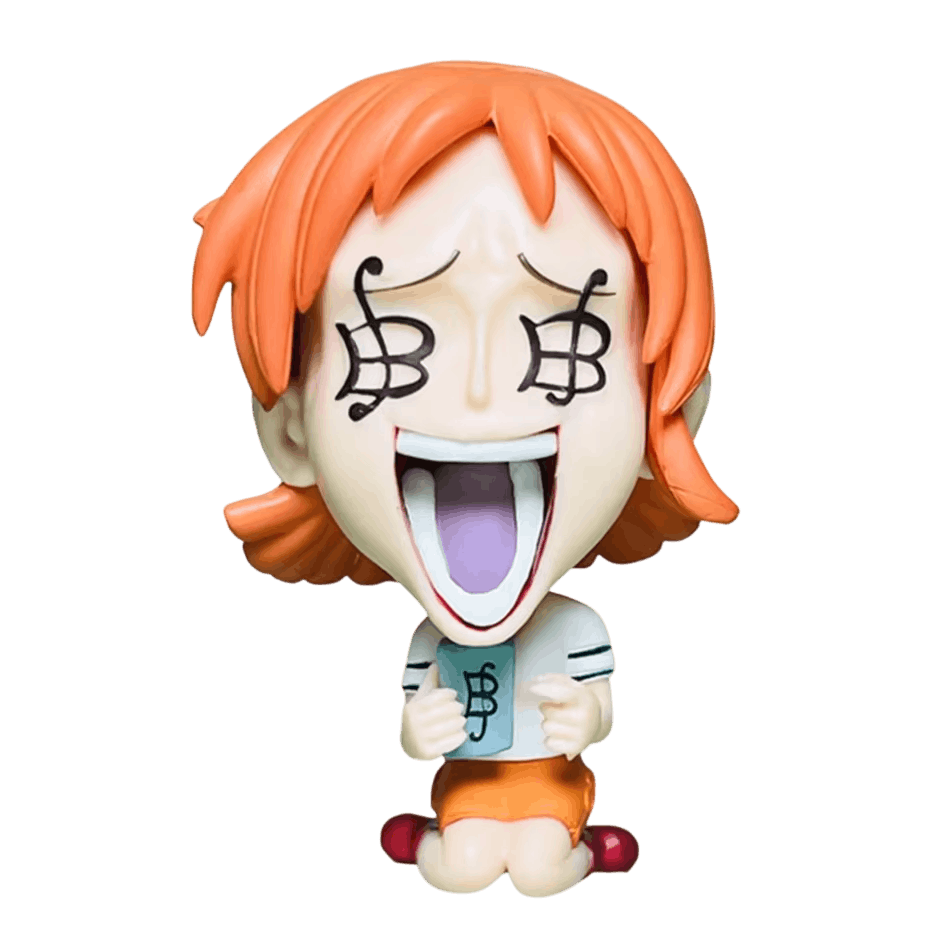 Figurine chibi Nami de One Piece, berrys dans les yeux - face