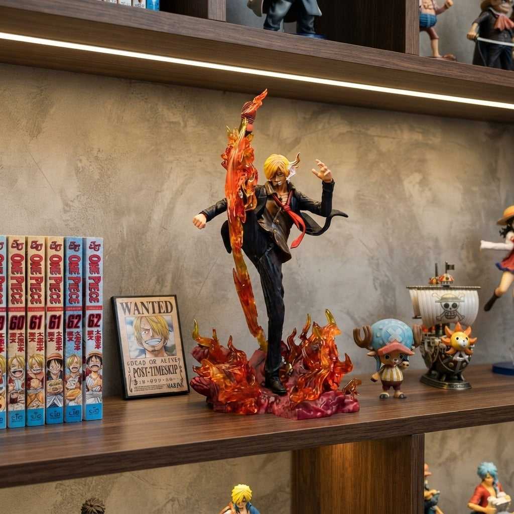 Figurine Sanji Diable Jambe One Piece - exposee sur une etagere (decor non inclus)