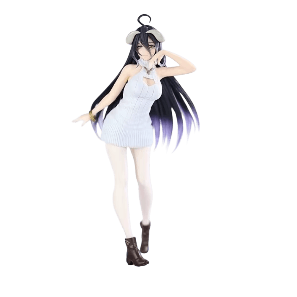 Figurine Albedo Overlord en robe-pull blanche - face