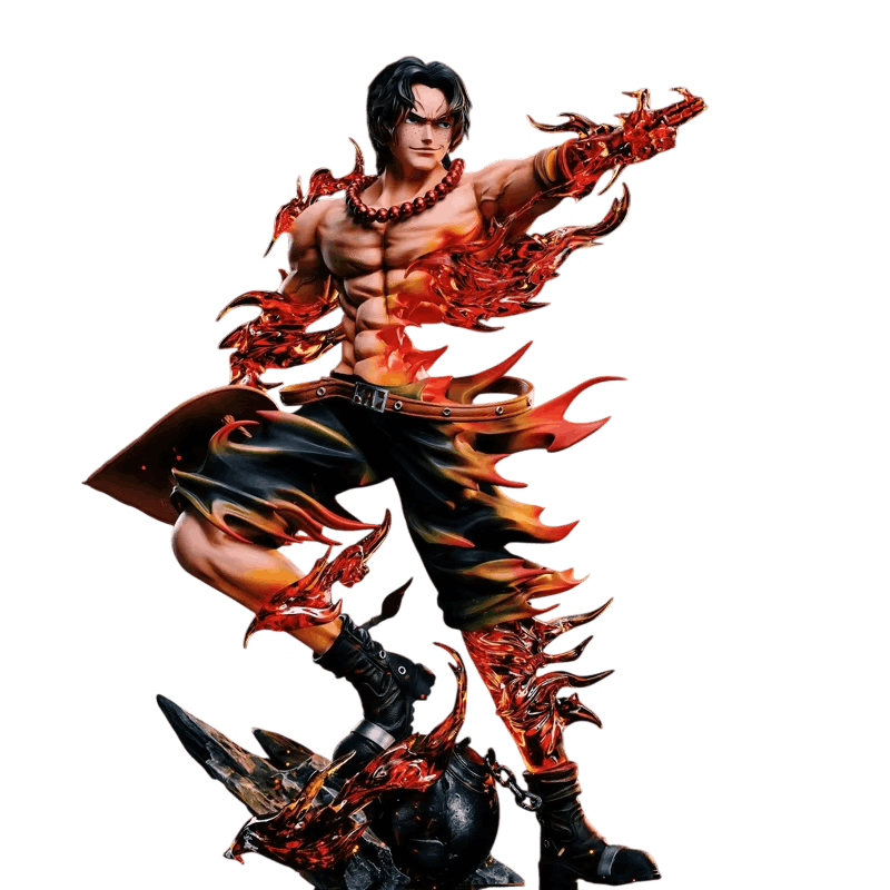 Figurine Portgas D. Ace vue detaillee chapeau et tatouage - One Piece