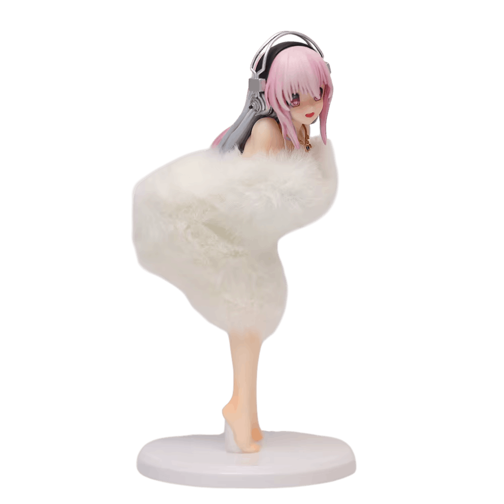 Figurine Super Sonico manteau de fourrure - profil