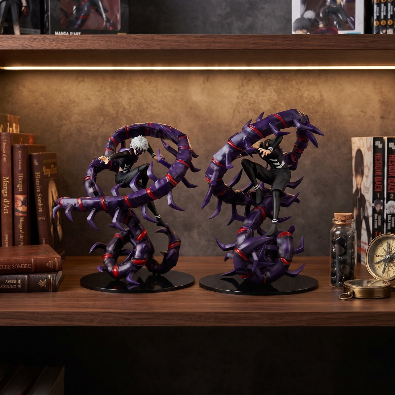 Figurine Tokyo Ghoul Ken Kaneki et son kagune déployé, exposée sur une étagère (décor non inclus)