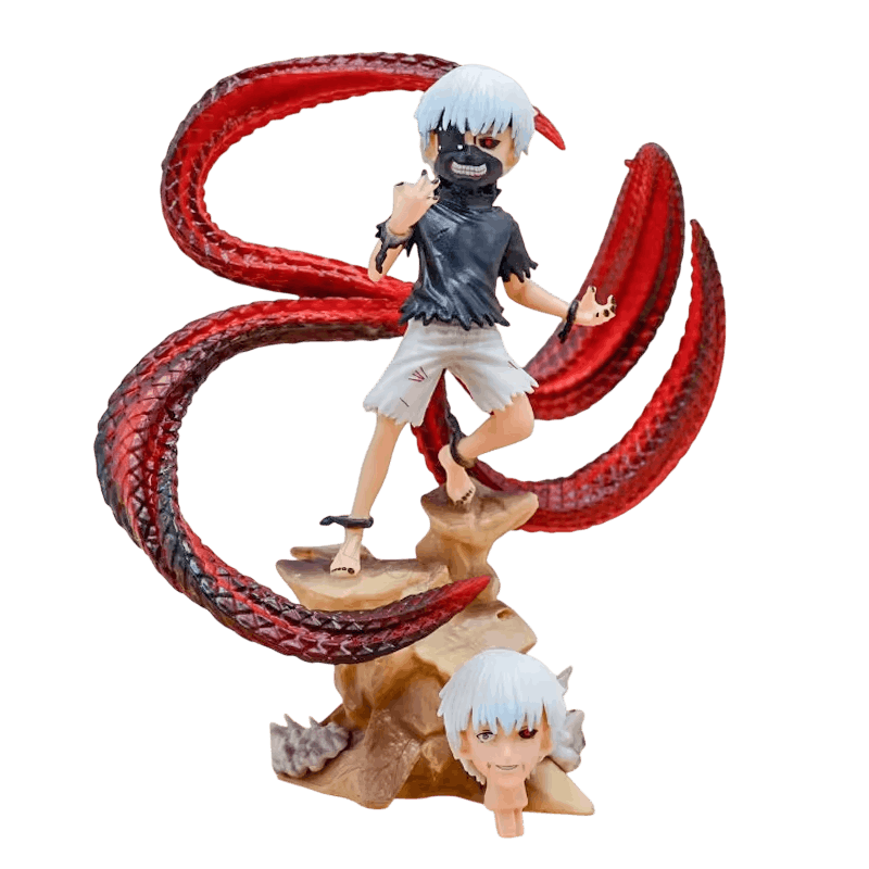 Figurine Tokyo Ghoul Ken Kaneki Kagune Spiralé 16 cm et sa tête de rechange - face