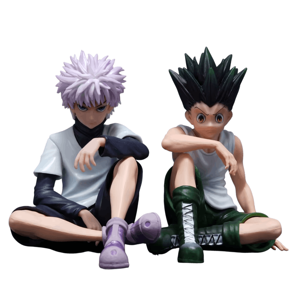 Figurines Gon et Killua Hunter x Hunter assis côte à côte
