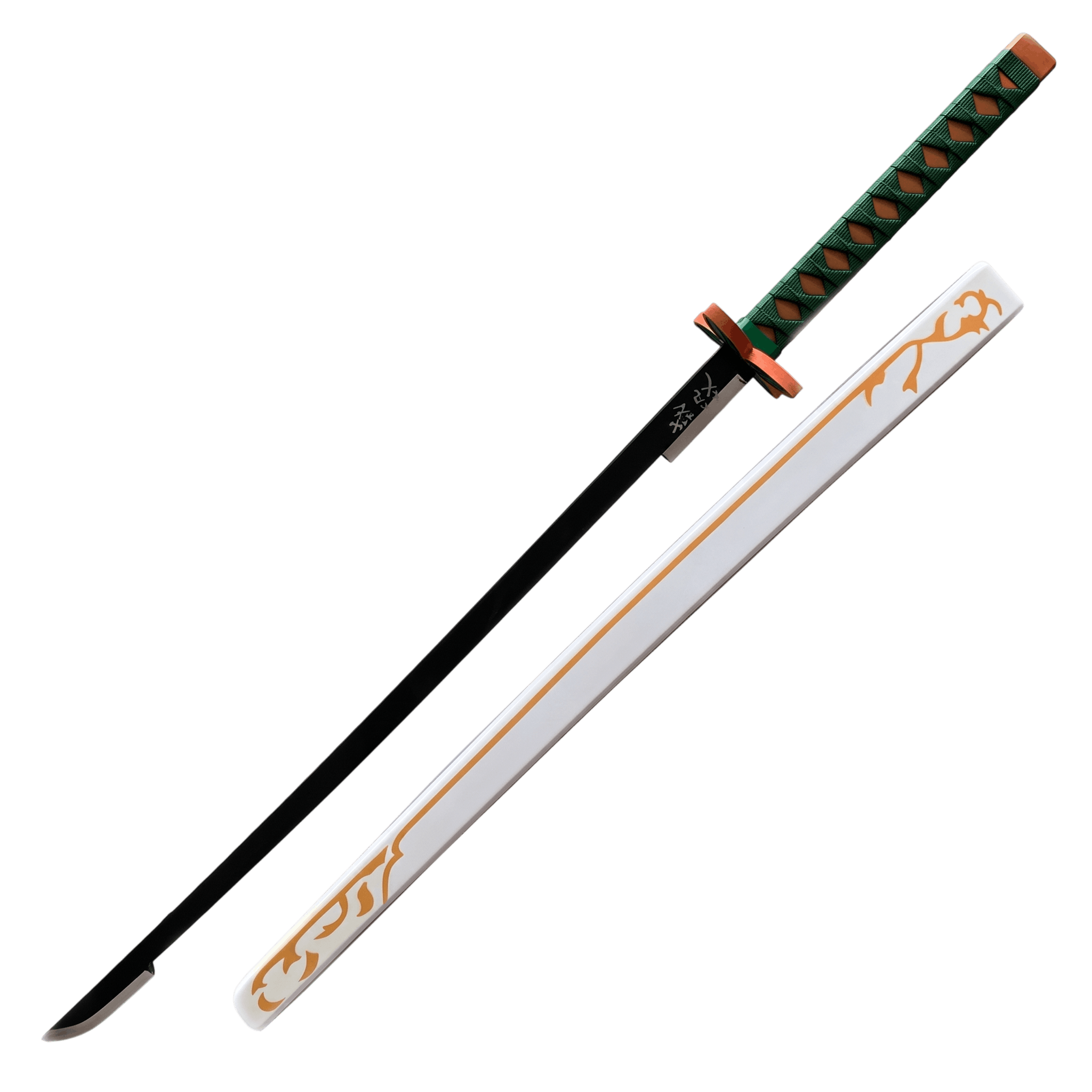 Katana Shinobu Kocho Demon Slayer — lame et fourreau, vue de face