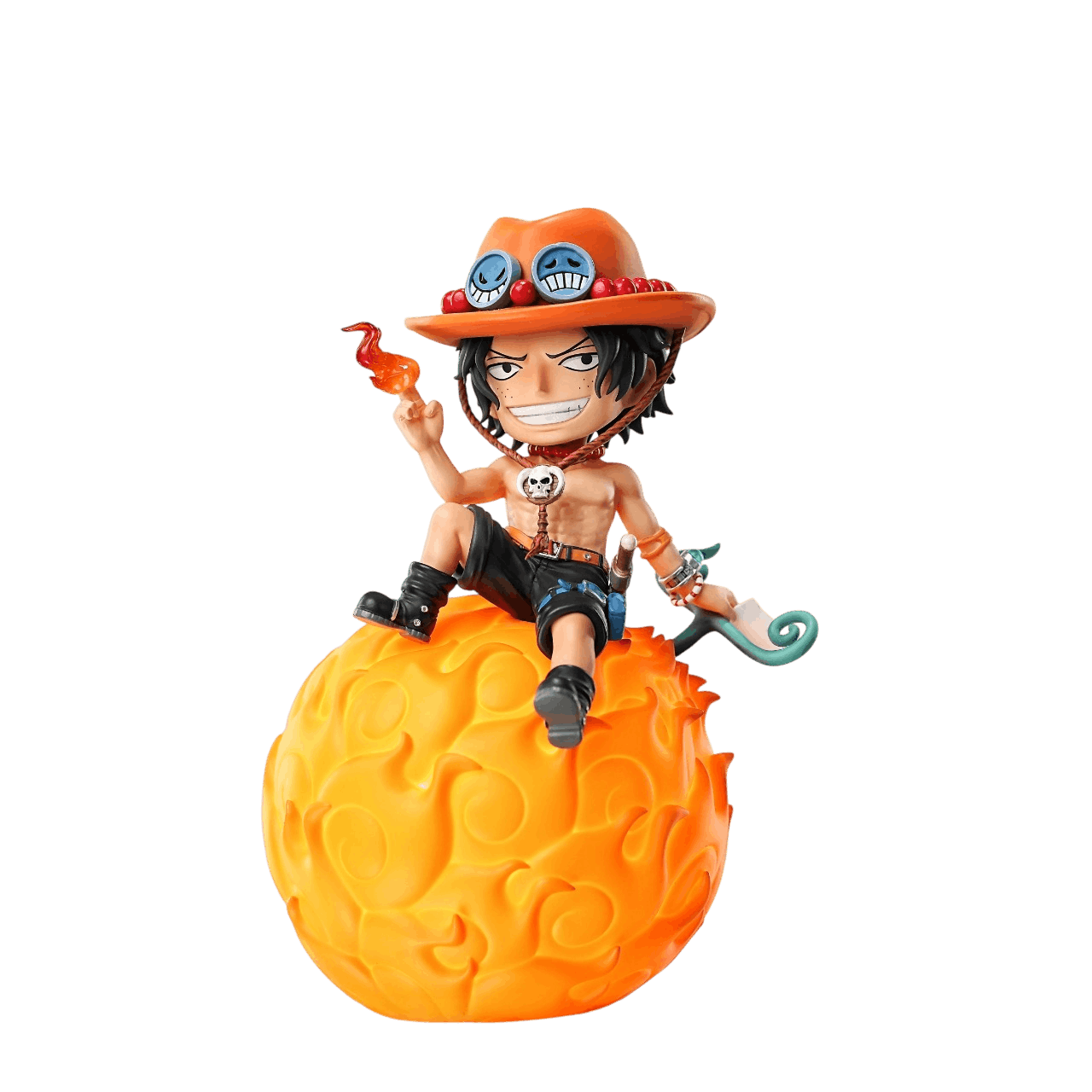 Lampe LED One Piece Portgas D. Ace sur son Fruit du Démon enflammé - face