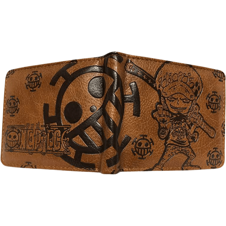 Portefeuille One Piece en similicuir gravé, grand pavillon pirate sur un volet
