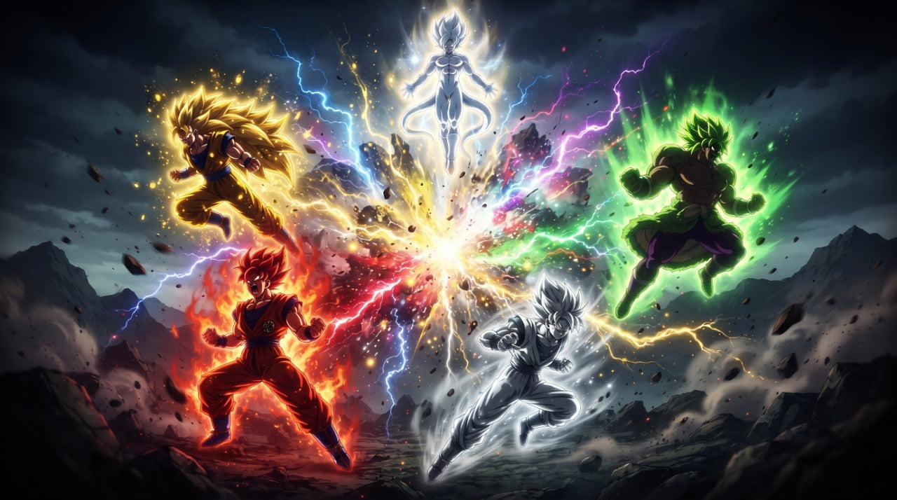 Les plus grandes transformations de l'histoire de l'anime — auras d'énergie