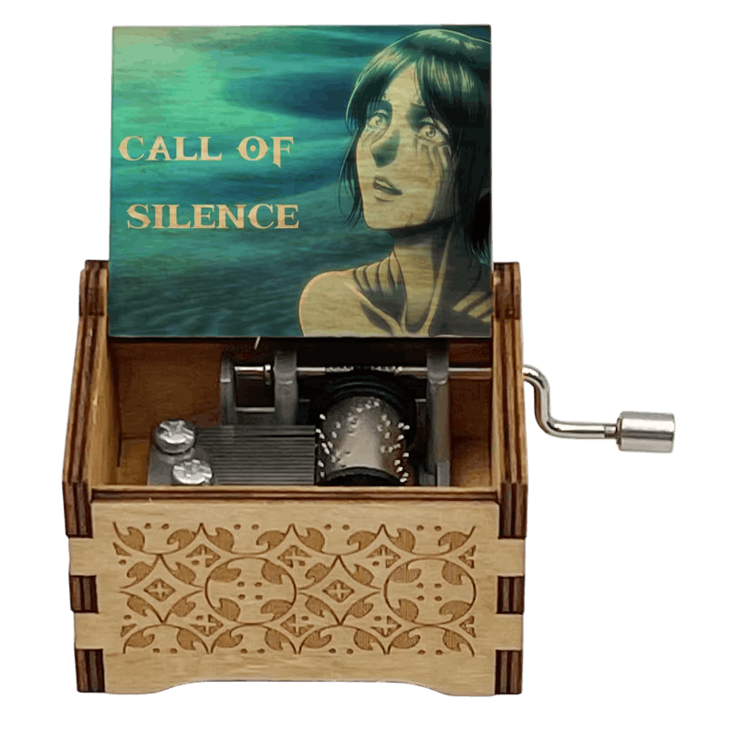 Boîte à musique Attaque des Titans à manivelle, couvercle portrait doré Call of Silence