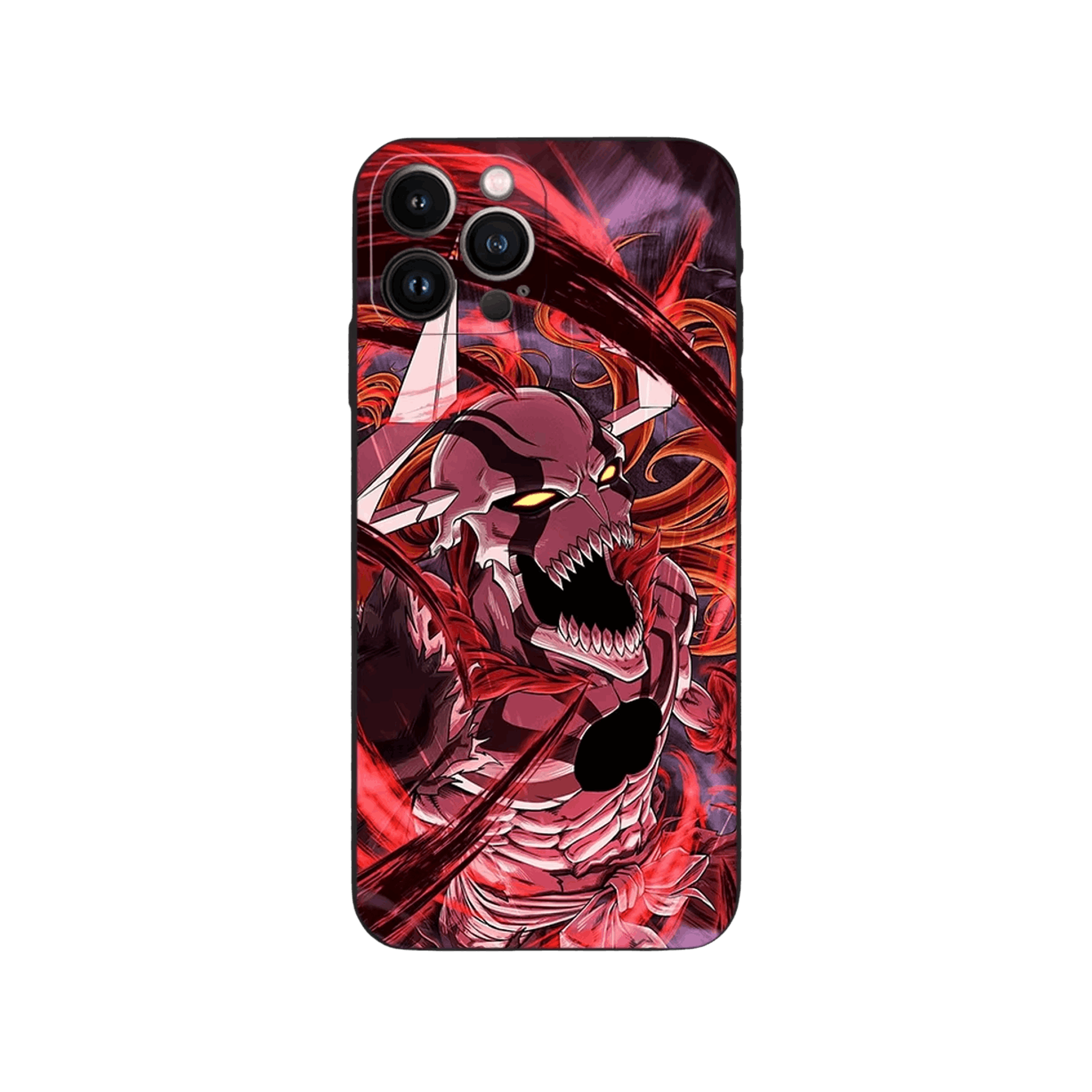Coque iPhone Bleach – Ichigo, Hollow Écarlate, dominante rouge carmin