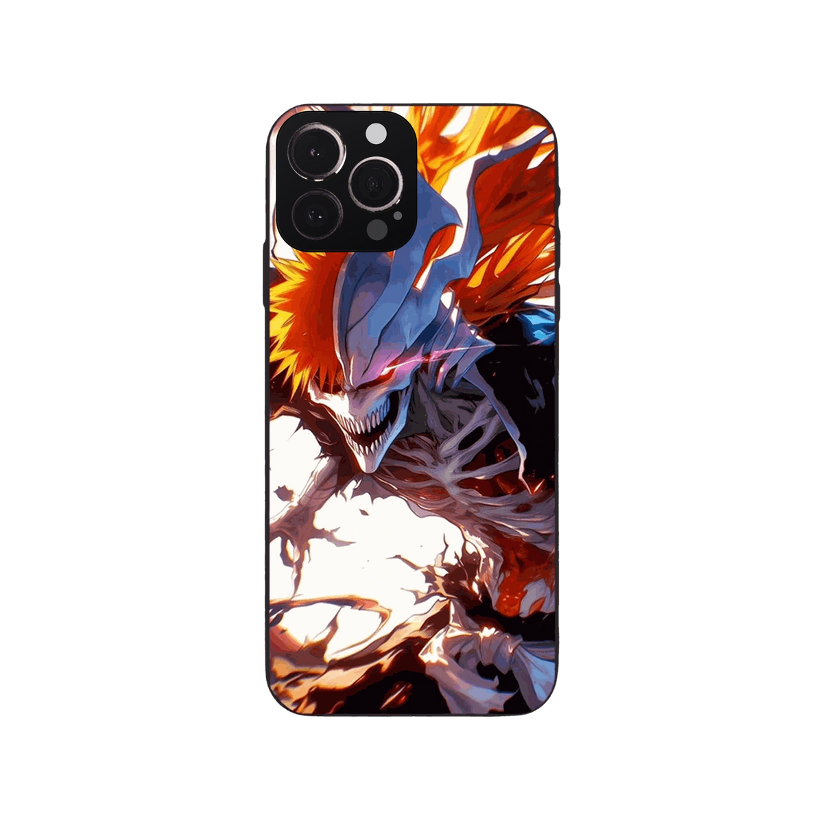 Coque iPhone Bleach – Ichigo, Hollowification, dominante bleu et orange