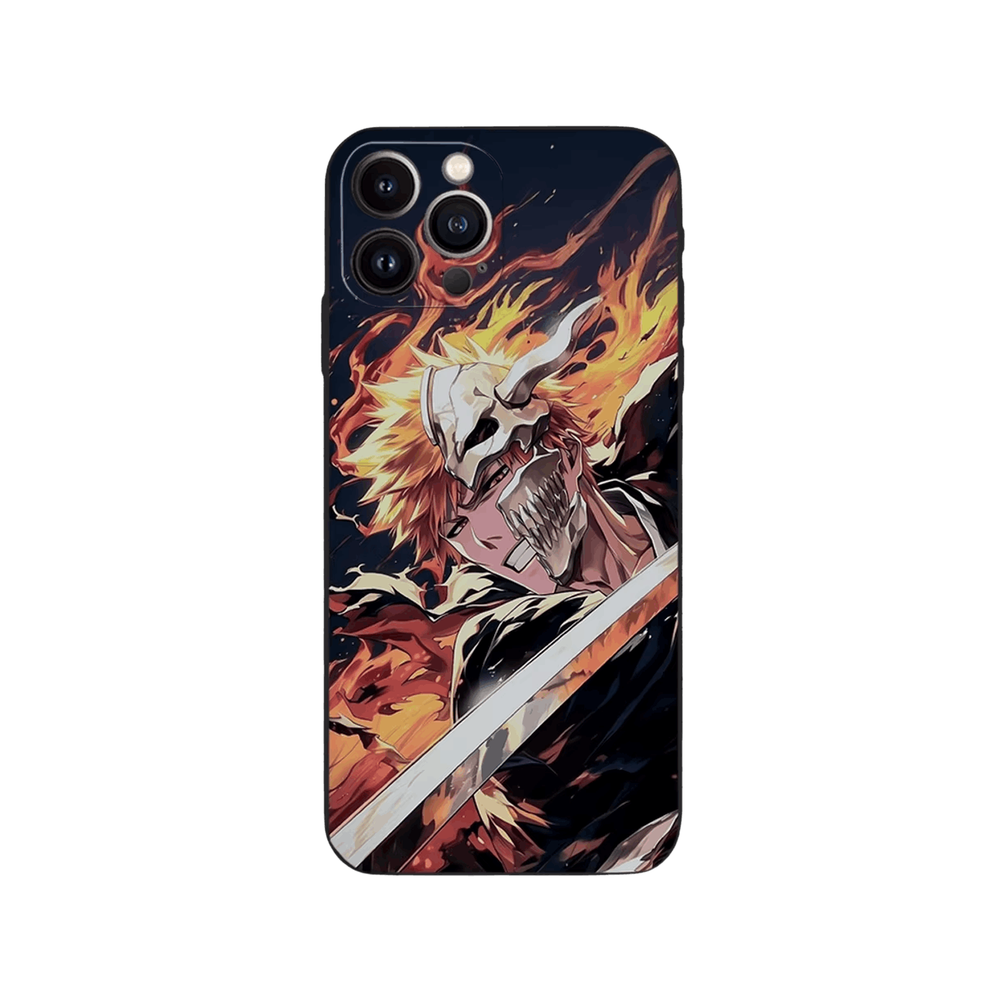 Coque iPhone Bleach – Ichigo, Masque Brisé, dominante noir