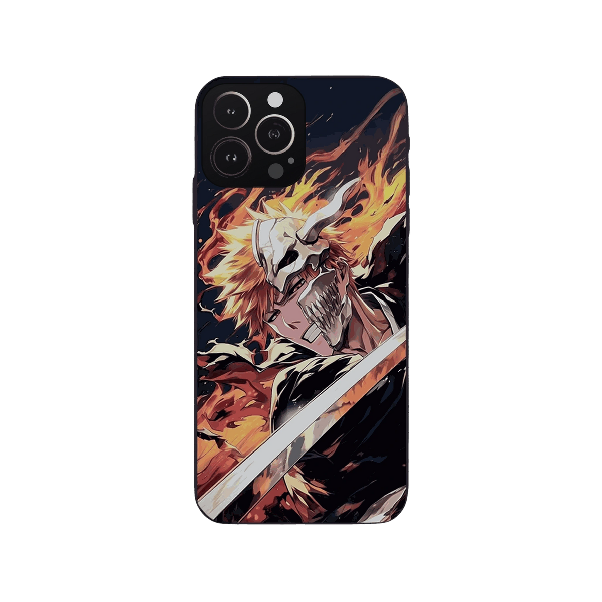 Coque iPhone Bleach – Ichigo, Masque Brisé, dominante noir