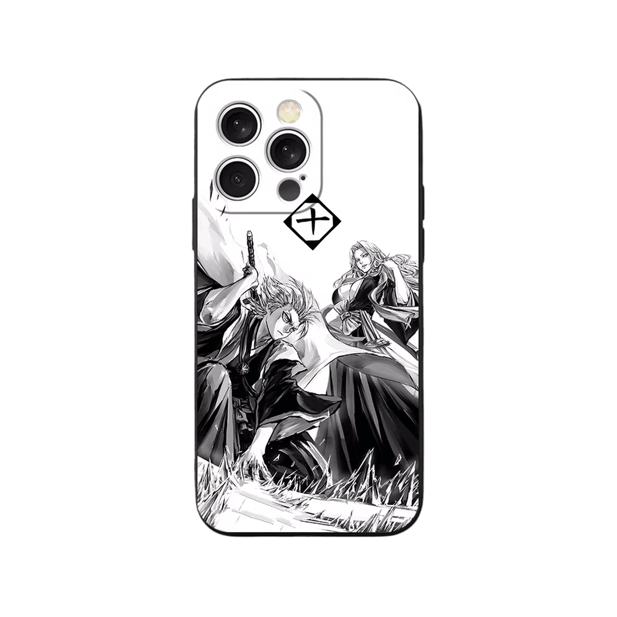 Coque iPhone Bleach – Tōshirō et Rangiku, dominante blanc