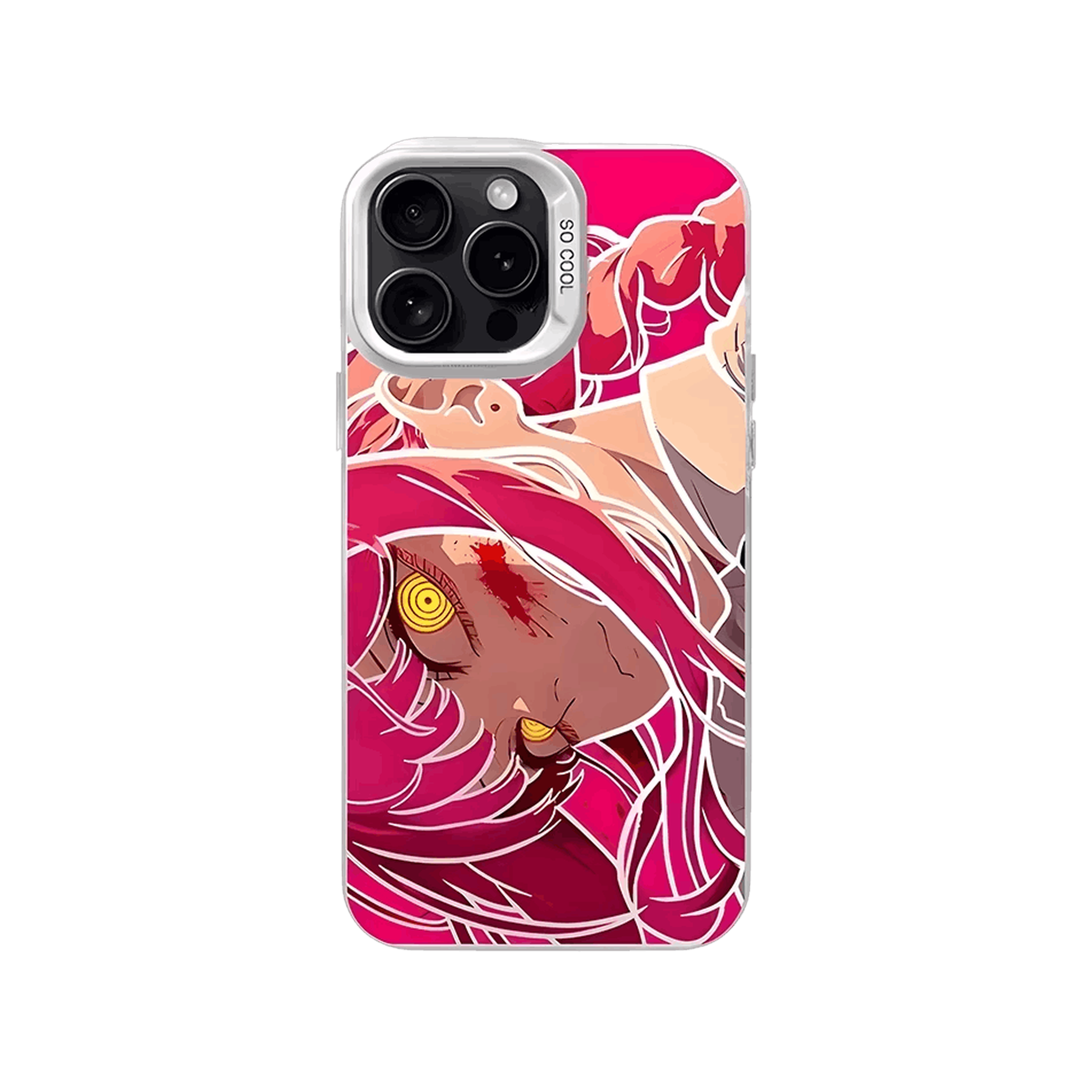 Coque iPhone Chainsaw Man – Makima Pop, dominante rose vif