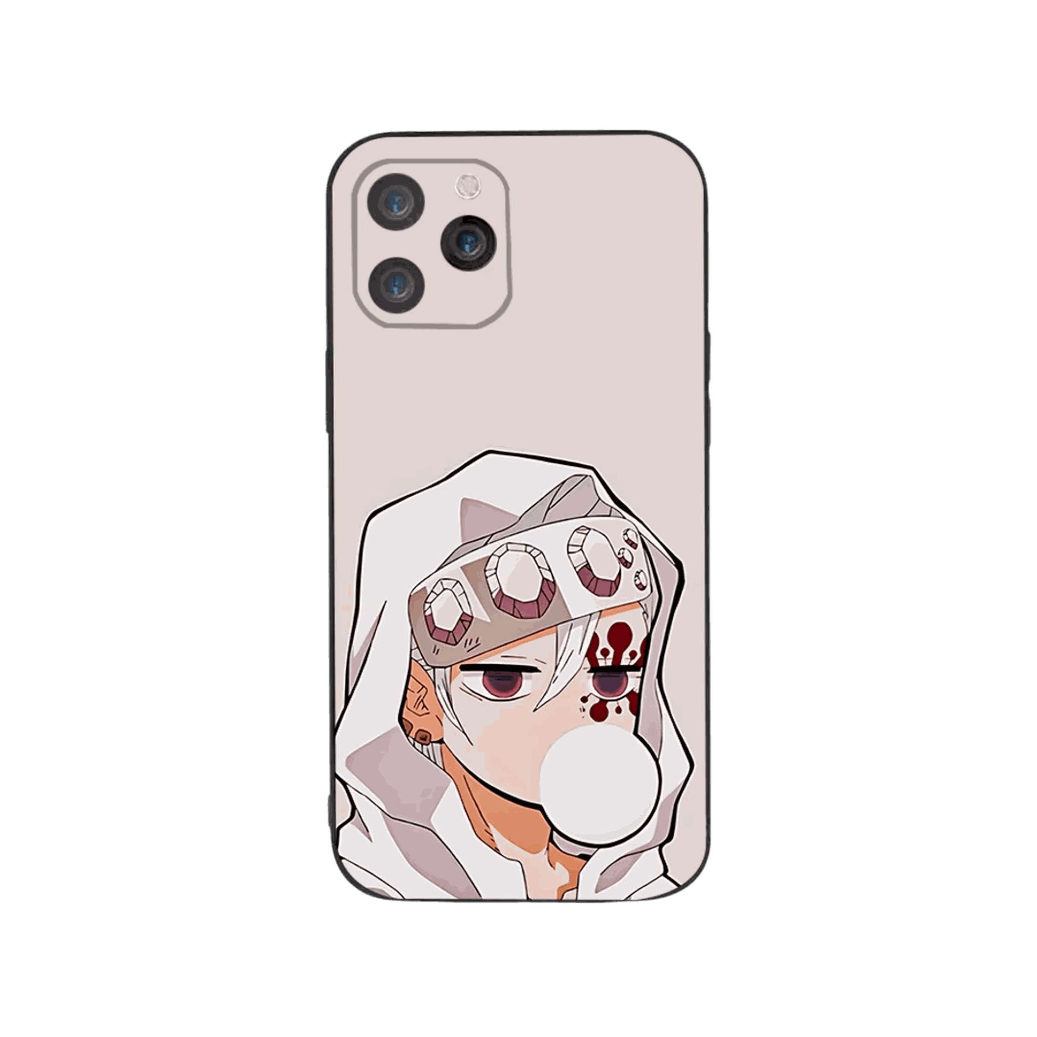 Coque iPhone Demon Slayer – Uzui, Pause Chewing-Gum, dominante crème