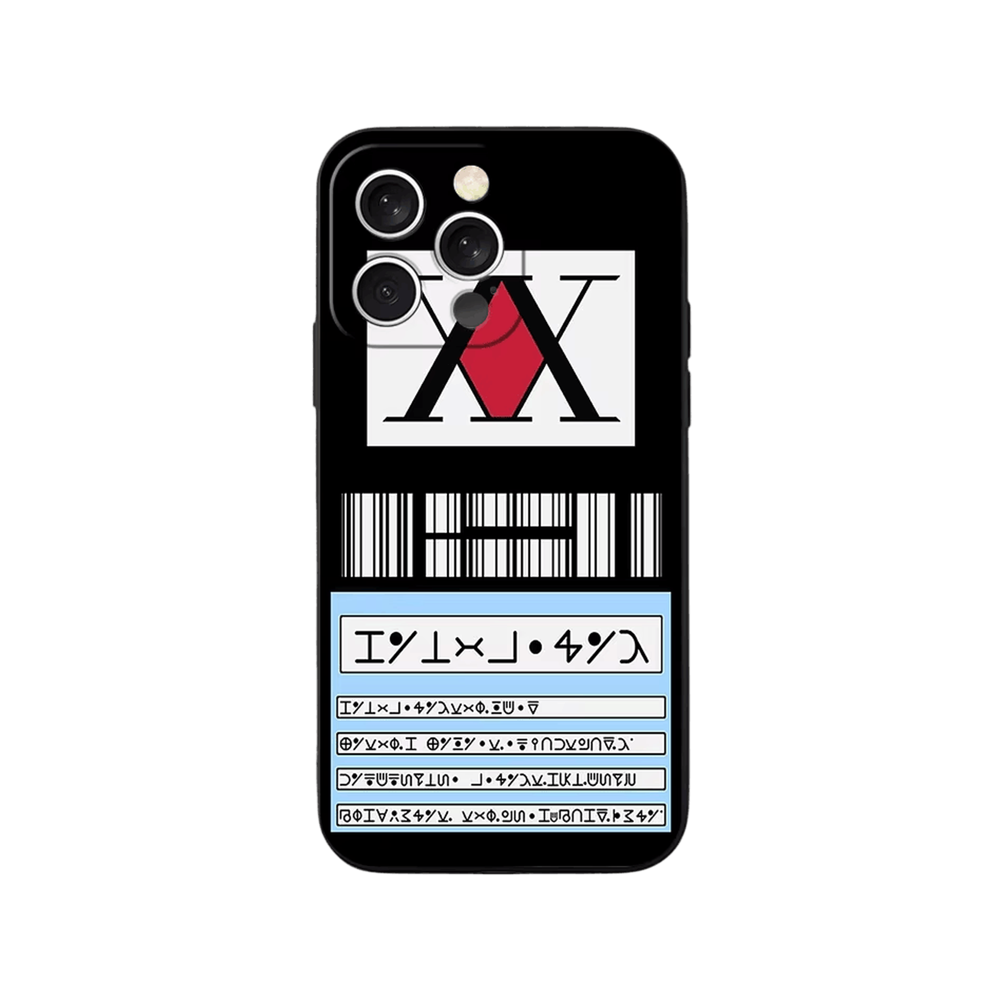 Coque iPhone Hunter x Hunter – Carte de Hunter, dominante noir et rouge