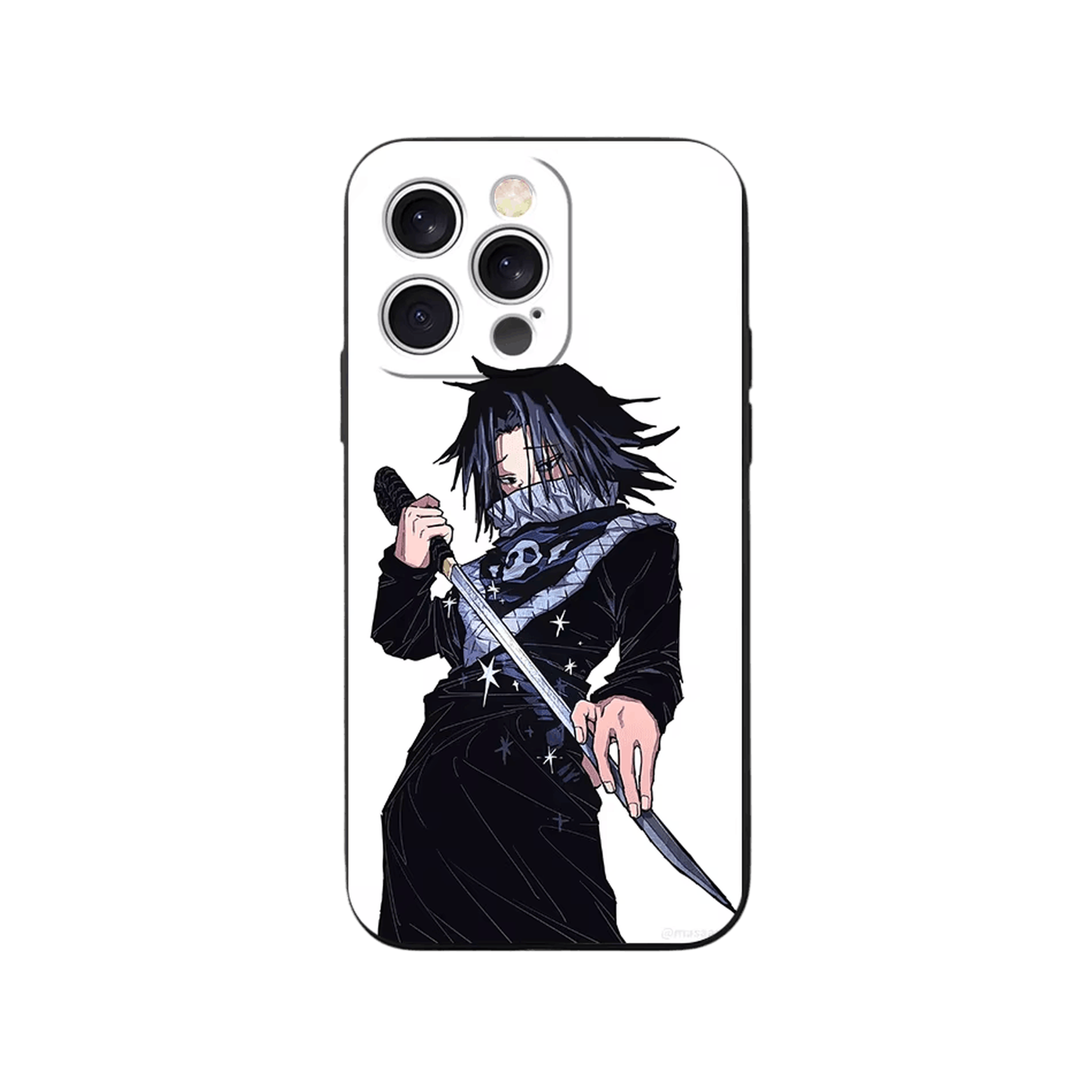 Coque iPhone Hunter x Hunter – Feitan, Lame Dégainée, dominante blanc et noir