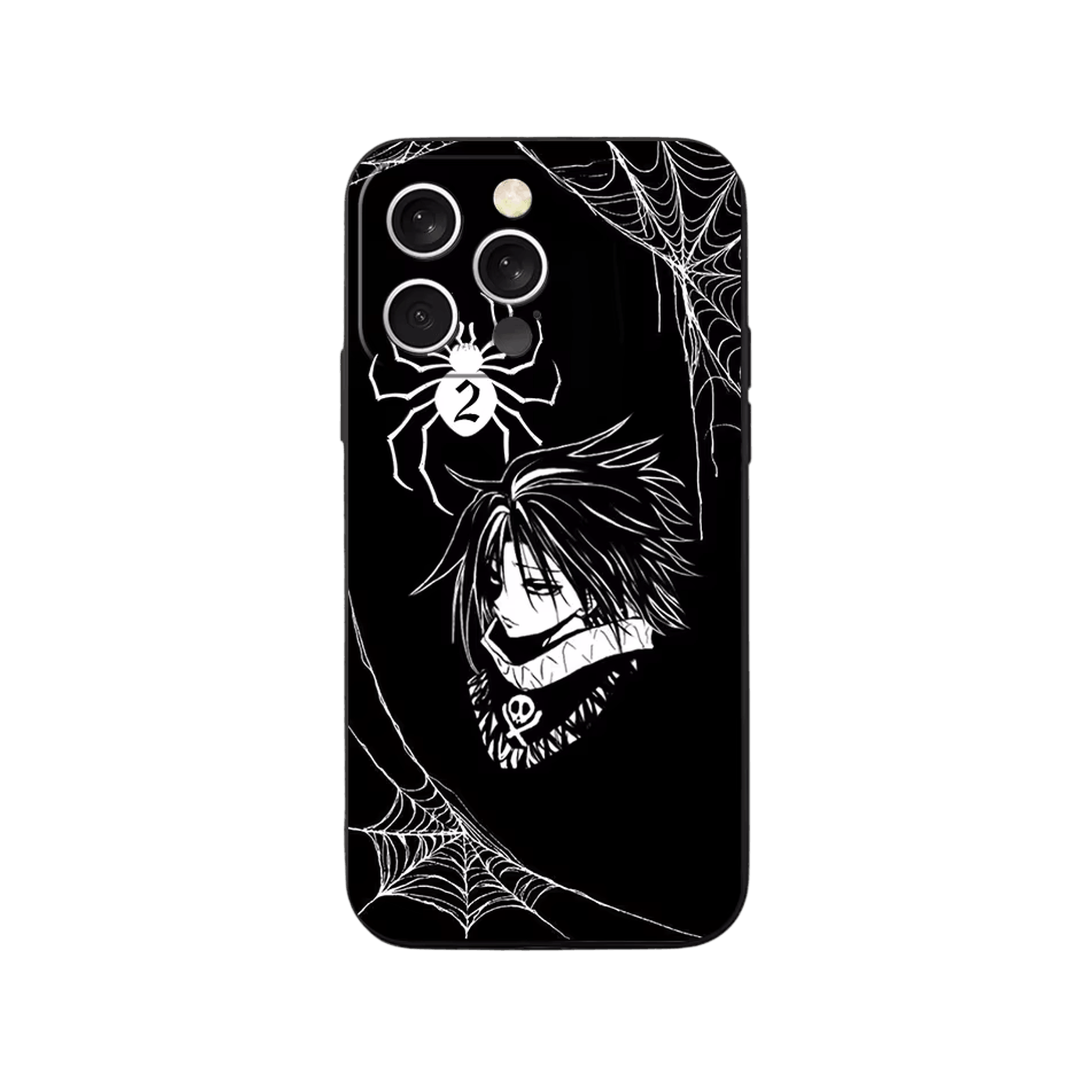 Coque iPhone Hunter x Hunter – Feitan et la Toile, dominante noir et blanc