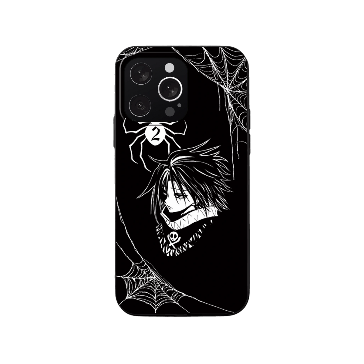 Coque iPhone Hunter x Hunter – Feitan et la Toile, dominante noir et blanc