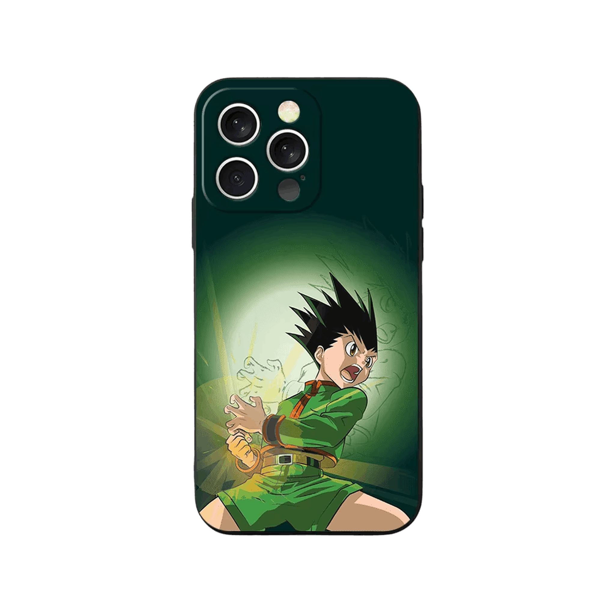 Coque iPhone Hunter x Hunter – Gon, Halo Vert, dominante vert sombre