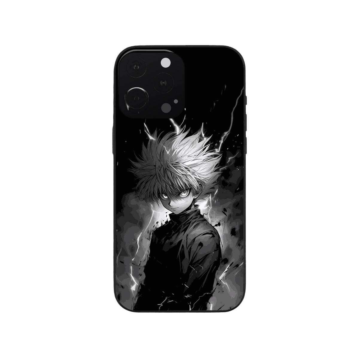 Coque iPhone Hunter x Hunter – Killua à l'Encre, dominante noir et blanc
