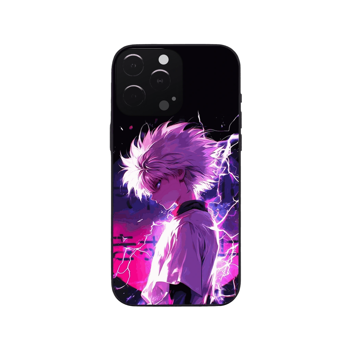 Coque iPhone Hunter x Hunter – Killua, Néon Violet, dominante violet et magenta