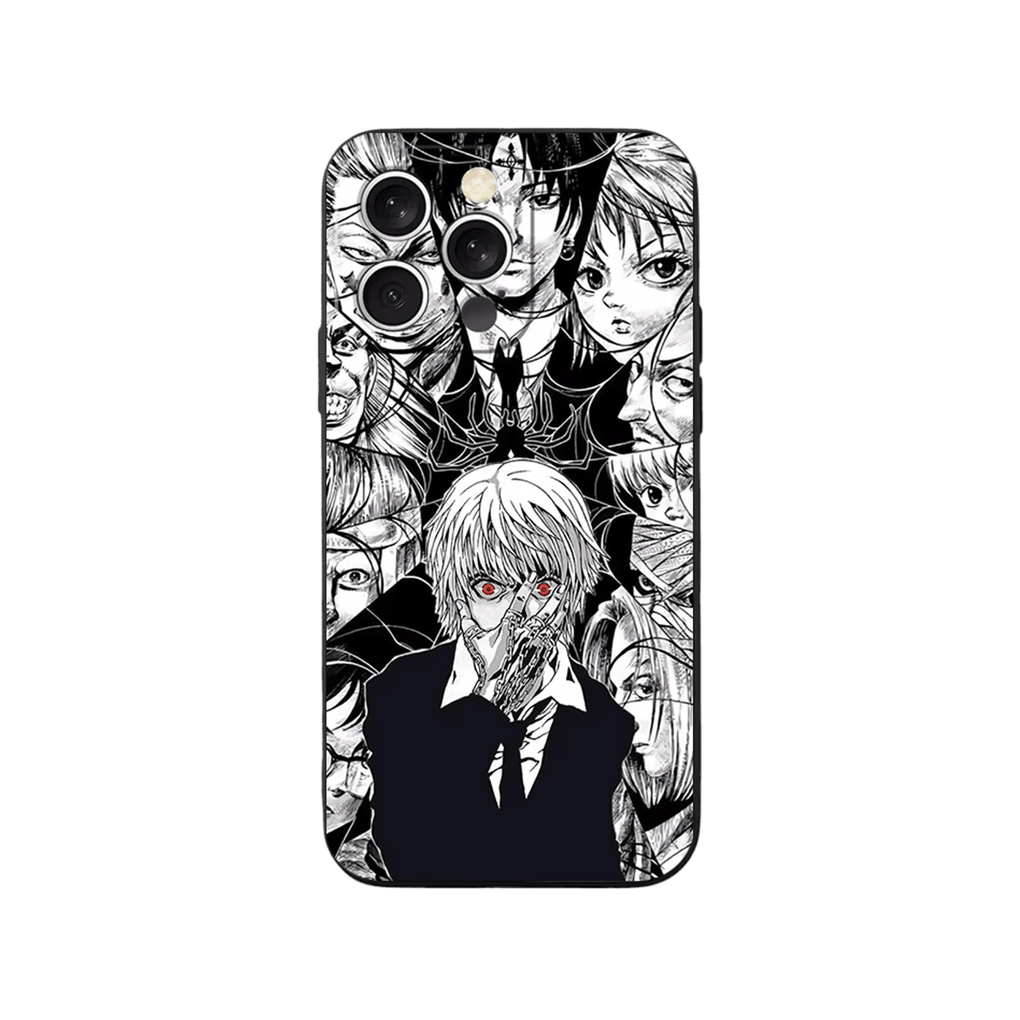 Coque iPhone Hunter x Hunter – Kurapika, Collage Manga, dominante noir et blanc