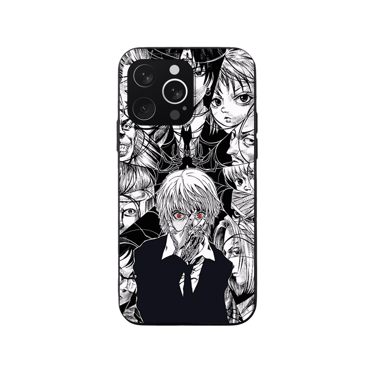 Coque iPhone Hunter x Hunter – Kurapika, Collage Manga, dominante noir et blanc