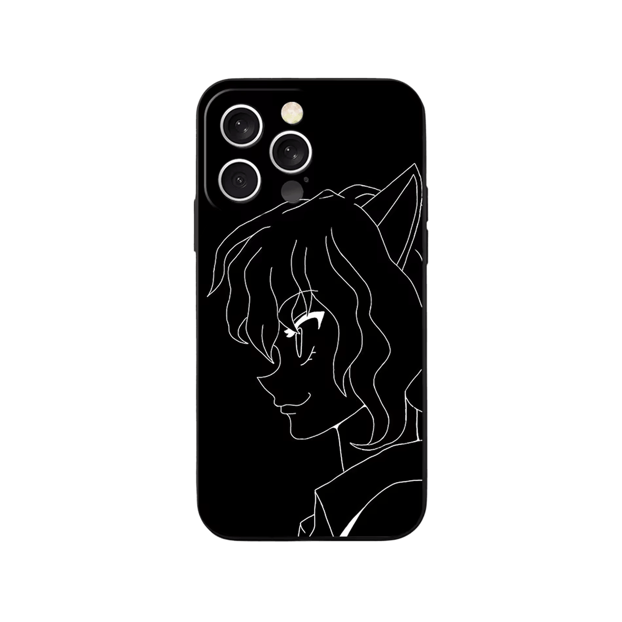 Coque iPhone Hunter x Hunter – Pitou au Trait Blanc, dominante noir