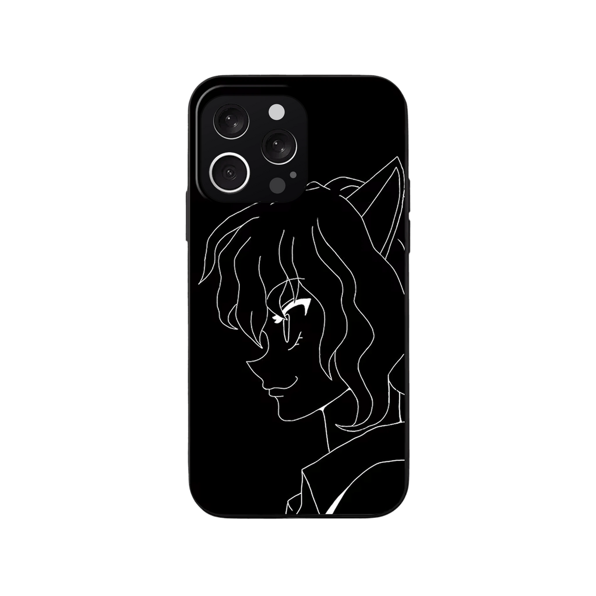 Coque iPhone Hunter x Hunter – Pitou au Trait Blanc, dominante noir