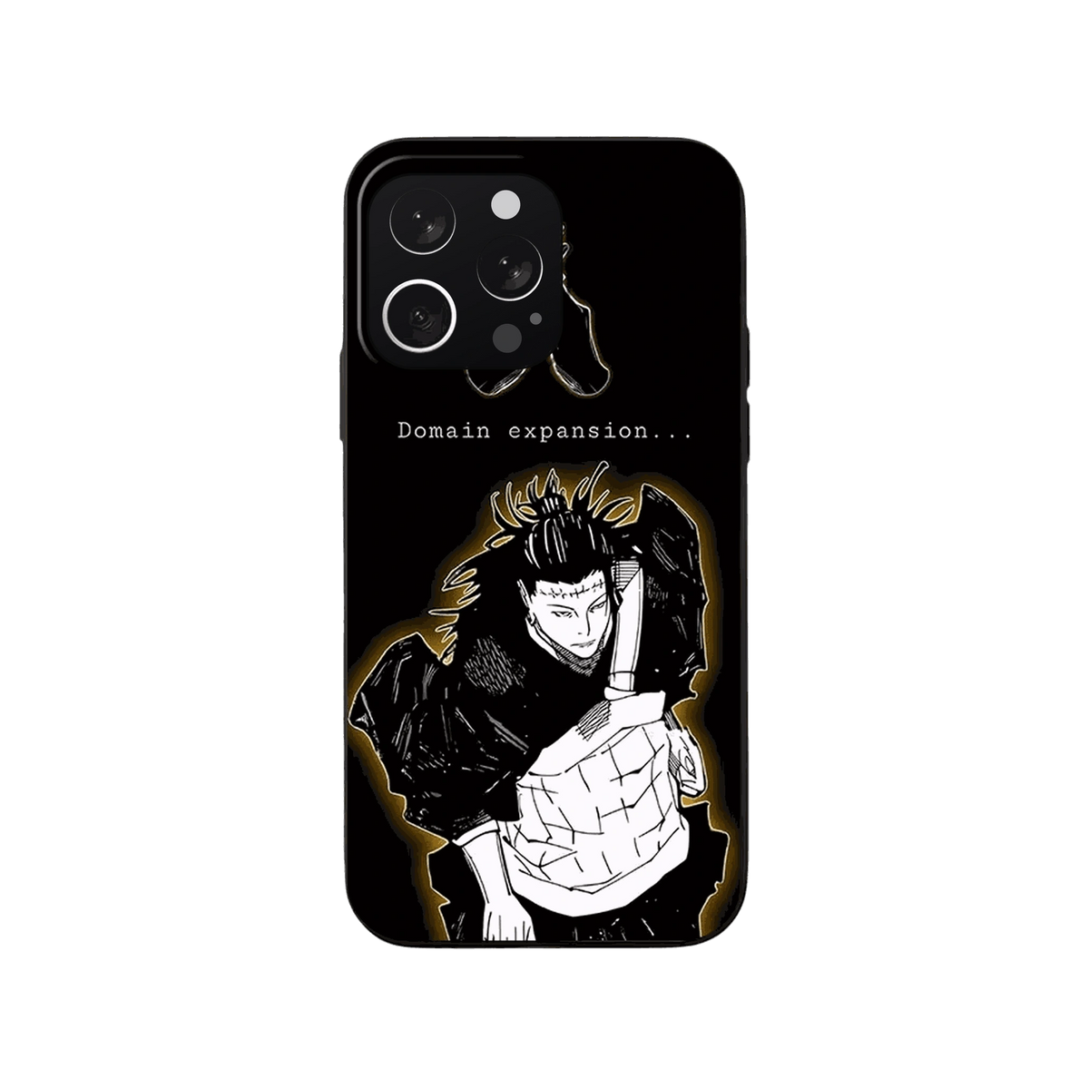 Coque iPhone Jujutsu Kaisen – Domaine Doré, dominante noir et doré
