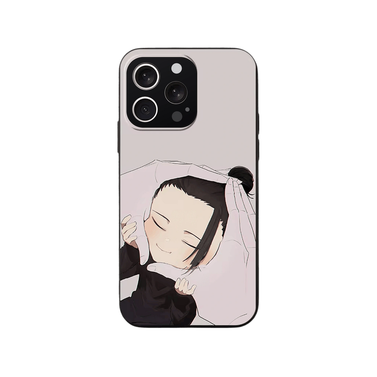 Coque iPhone Jujutsu Kaisen – Geto au Réveil, dominante crème