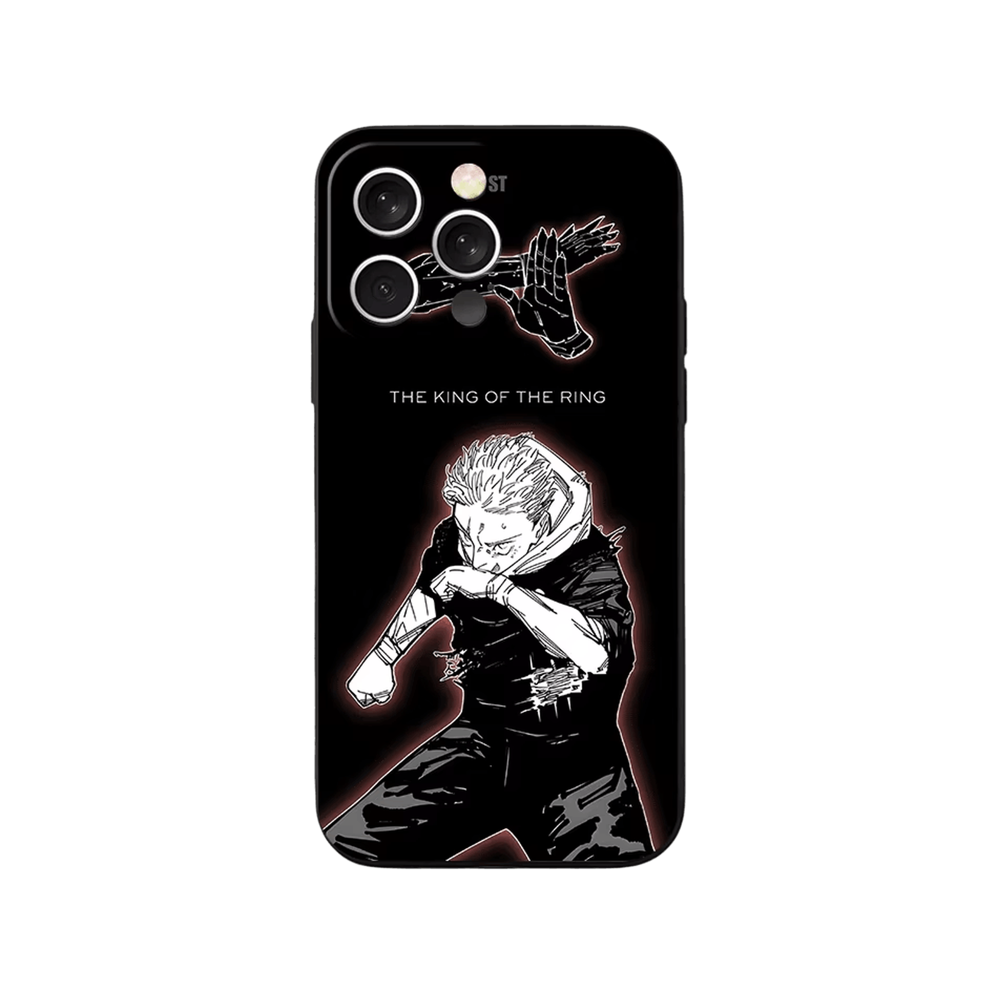 Coque iPhone Jujutsu Kaisen – Itadori, Halo Rouge, dominante noir et rouge
