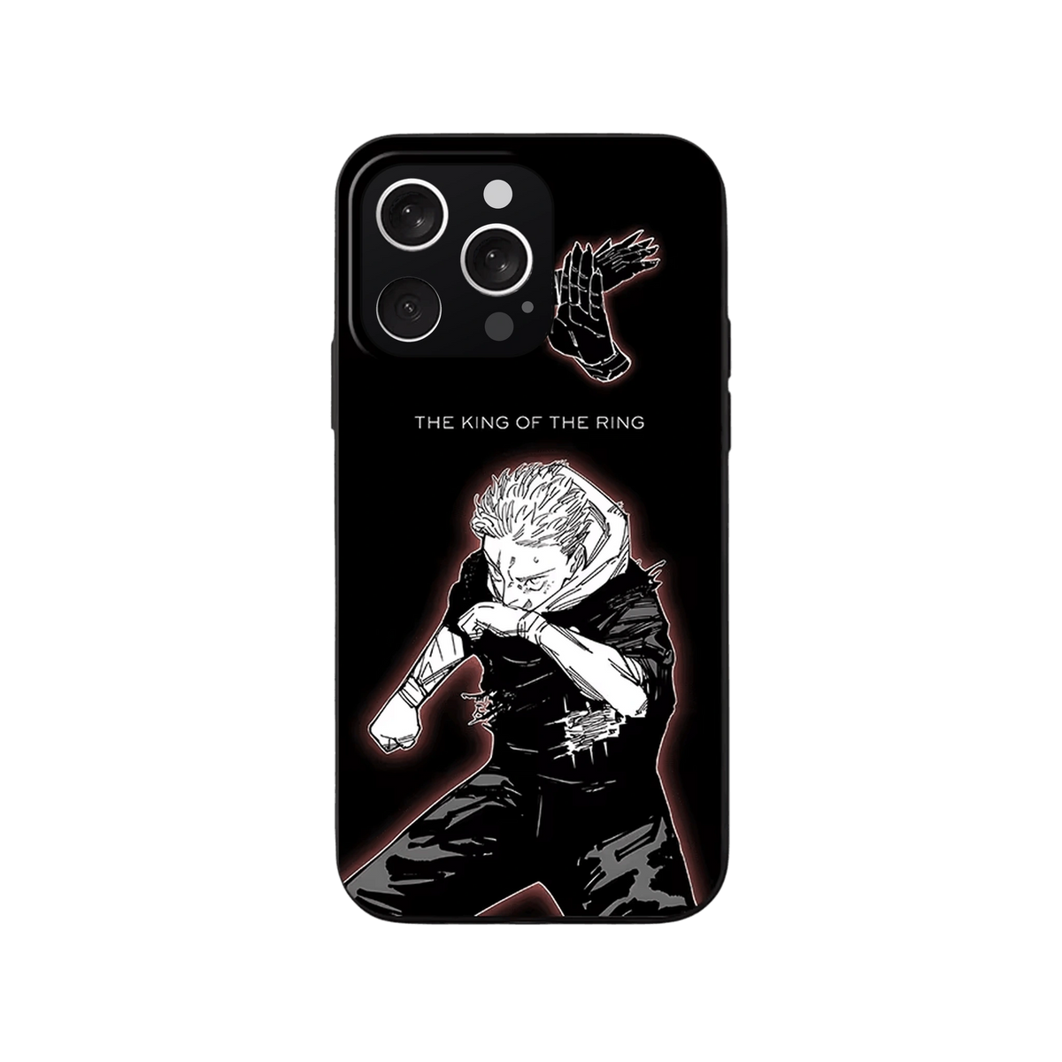Coque iPhone Jujutsu Kaisen – Itadori, Halo Rouge, dominante noir et rouge