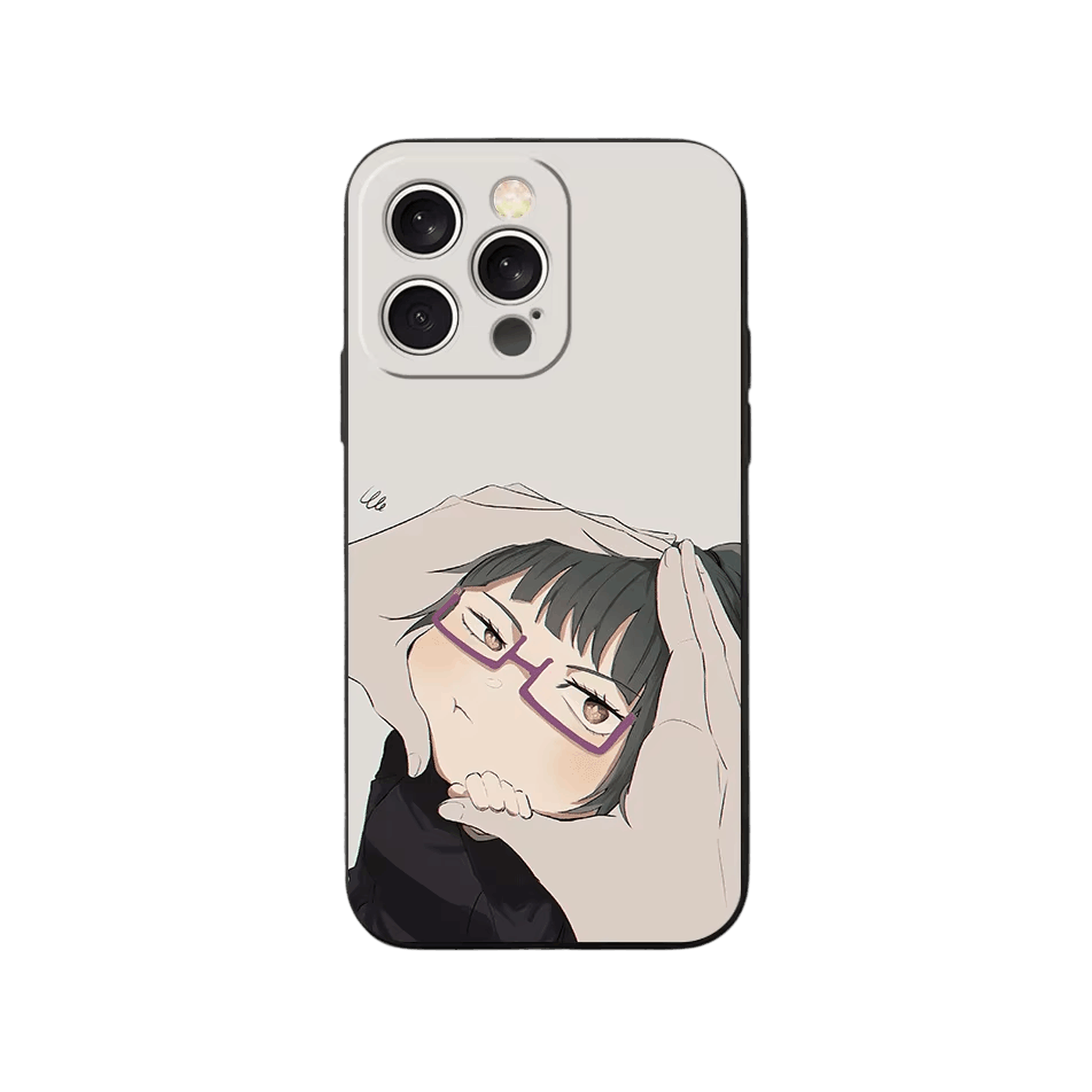 Coque iPhone Jujutsu Kaisen – Maki au Réveil, dominante blanc cassé